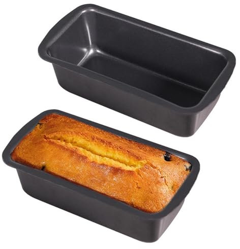 Amusingtao 2 Stück Edelstahl Brotbackform, Rechteckig Brotbackform, 19x9x6cm Klein Kastenform Kuchen Backform, Antihaftende Brotform, Brotformen Zum Backen für Backofen