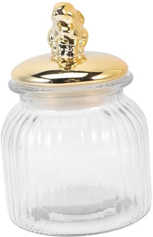 PRETYZOOM Glass Candy Jar Bunny Ears Sealed Wide Mouth Mason Jar for Kitchen Decorative Storage Canister