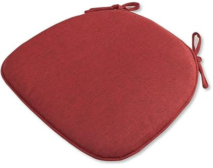 ZIBENE Stuhlkissen mit Badezimmern Landhausstil, Sitzkissen 40 x 40 cm 4er-Set, waschbare Stuhlkissen, halbrunde Stuhlkissen für Sessel, Vintage Leinen Sitzpolsterung Esszimmer Rot
