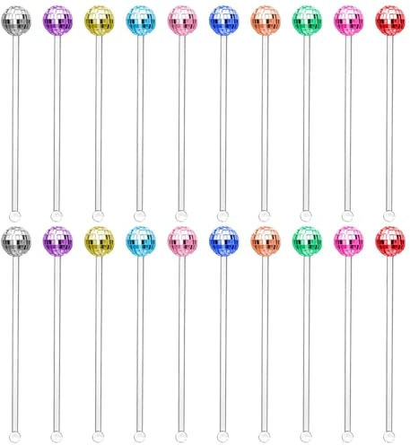 20 Stück Discokugel-Rührstäbchen, Cocktail-Rührstäbchen, Kreative Rührstäbchen, Getränkerührer, Geeignet Für Zuhause, Party, Restaurant