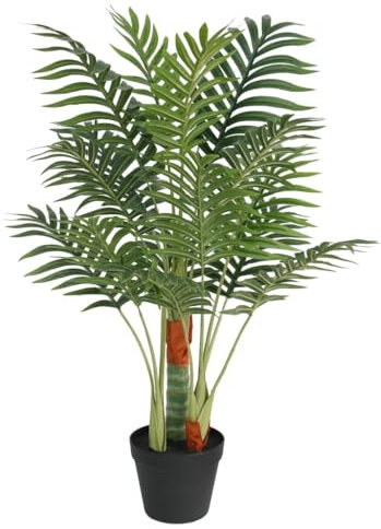 Gecheer Palme Künstlich mit 3 Stämmen Kunstpalme Zimmerpflanze künstlich Grün 85 cm PP