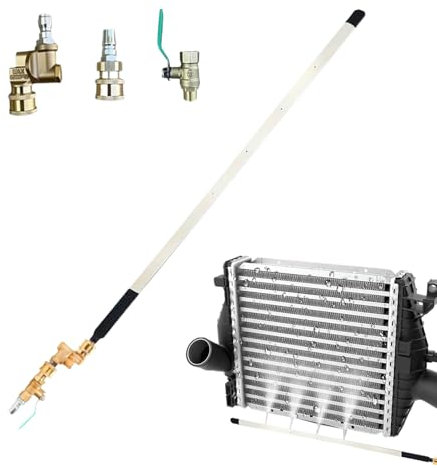 Radiator Cleaning Rod, Stainless Steel Cleaning Accessories for Radiators, Dense Stainless Steel Blower Rinse with Flexible Cleaning for Car, Motorhome, Truck, Refrigerator, Air Conditioning