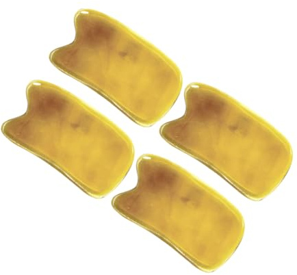 WEKADRIN 4 Pièces Panneau De Massage De Corne Spatule Raclette Dissolvant De Corne De Peau Outil De Massage De Boeuf à Couleur Aléatoire