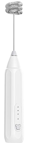 Milk Frother Electric - Hervidor de mano de obra recargable con 3 ajustes de velocidad | Acero inoxidable y ABS 22,5 cm | Foam Maker para café Milk Match Chocolate Baby Aliments | Kitchen Bar