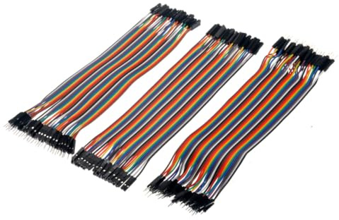 GALPADA 3pcs Pin Multicolored Ribbon Cable with Male to Female Male Breadboard Jumper Wires for Header Connections