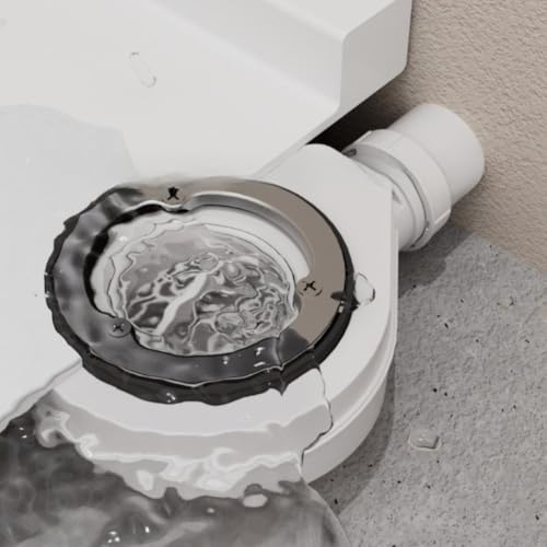 FACAIIO Kit de vidange pour receveur de douche avec siphon 90 mm et filtre à cheveux, profil bas, hauteur 26 mm, polypropylène blanc