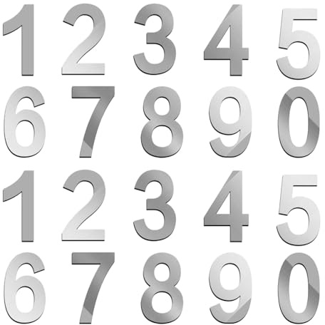 20 pcs 2 Inch Self-Adhesive Door Number Stickers 0-9 for Apartment Address | Waterproof vinyl build, easy peel-and-stick application, bold legible digits, ideal for mailboxes, offices & property signage