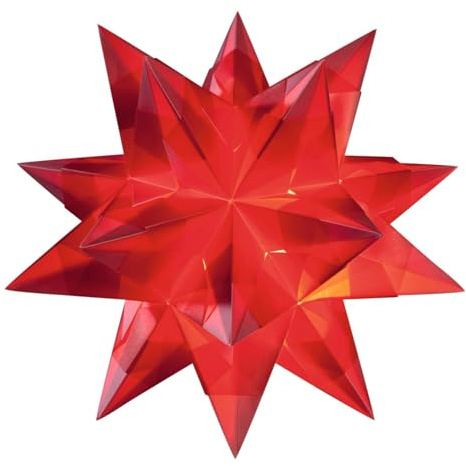 Faltblätter Bascetta-Stern Transparent, 15x15cm, ergibt einen Stern mit 20cm Durchmesser (Rot)