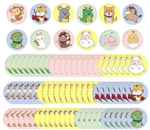 LKJAUOZ 120 tiritas infantiles de dibujos animados, redondas, 2,3 cm, punto adhesivo, tela flexible para niños para pequeñas heridas, granos, vacunas y ampollas (12 estilos)