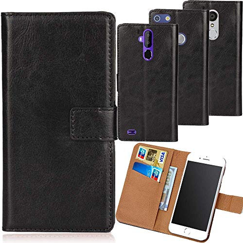Dingshengk Schwarz Premium PU Leder Tasche Schutz Hülle Handy Case Wallet Cover Etui Ledertasche Für Maze Blade 4G Phablet 5.5