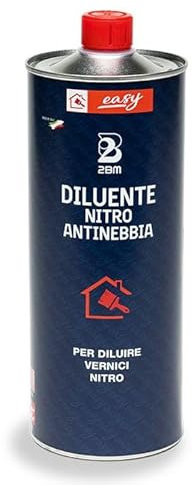 2BM Diluente Nitro Antinebbia Linea Easy 1L Solvente Industriale per Vernici Nitro e Nitrosintetiche | Fondi per Carrozzeria, Carpenteria, Finiture Nitro e Pulizia Attrezzatura | Bottiglia 1 Litro