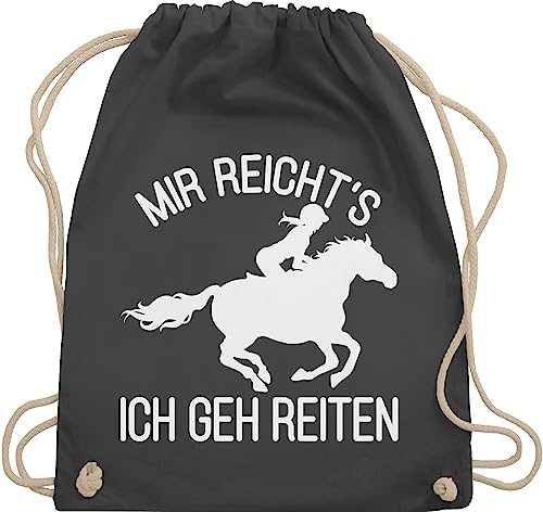 Turnbeutel Rucksack - Pferde - Taschen - Mir reicht's ich geh Reiten - Unisize - Dunkelgrau - pferdetasche stalltasche pferd pferdeliebhaber pony beutel reiterzubehör pferdebeutel pferdespruch