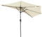 Angel Living Half Circular Parasol, Sombrilla Semicircular 250cm de Acero, Mástil Central de Acero de 38 mm, Para Jardín Patio (Beige Claro)