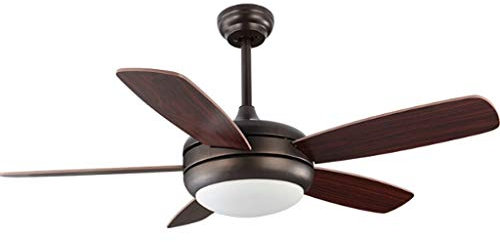 Ventola silenziosa a soffitto Ventilatori da soffitto for soggiorno in stile americano Ventilatore industriale Illuminazione a LED Ristorante Camera da letto Ventilatori a battente in legno massello R