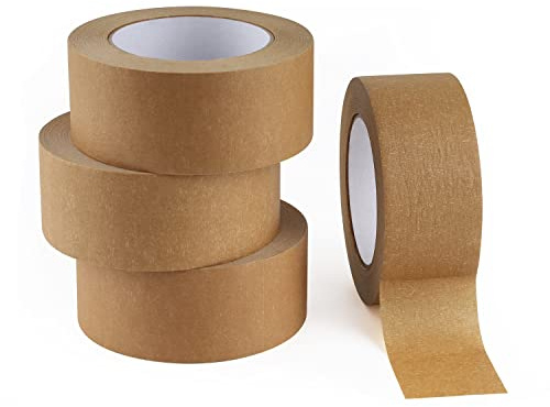 Lichamp 4 Pack Brown Painters Tape 2 inch Wide, Medium Adhesive Brown Masking Tape Bulk Multi Pack, 2 inch x 55 Yards x 4 Rolls (220 Total Yards)