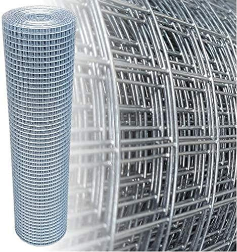 Garmix Rotolo di rete zincata per protezione uccelli/voliera/gabbia fori 19x19mm Diametro filo (50cm x 25m, 1,00mm)