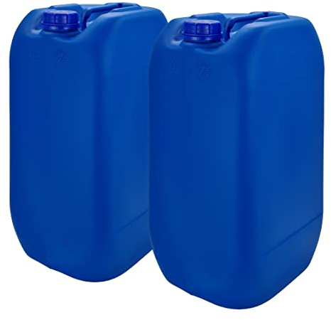Bidón Garrafa Plástico Azul 30 litros apilable. Apta para uso alimentario como depósito contenedor de agua potable. Homologación para transporte ADR. 2 Unidades.