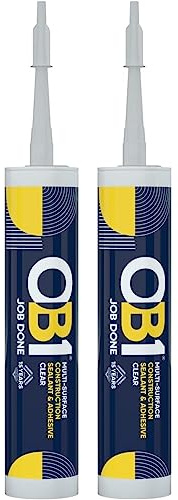 OB1 Sellador y adhesivo de construcción multisuperficie, excelente resistencia química, resistente al agua, resistente a la intemperie, (paquete doble transparente)