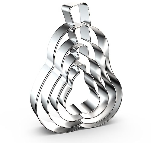 Ausstechformen-Set in Birnenform, 12,7 cm, 10,2 cm, 7,6 cm, 5,1 cm, 4-teilig, Edelstahl