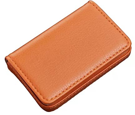 Visitenkartenetui für Männer und Frauen Visitenkartenetui mit großem Fassungsvermögen Kartenetui (Color : Orange, Size : 10x6.4x1.8cm)