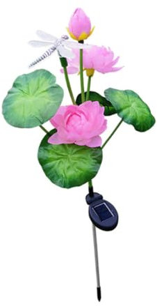 Angoily Lampes Solaires Sur Piquet Forme De Lotus Lampe Solaire à Led Pour Fleurs à Led