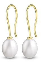 Amberta Allure Damen Ohrhänger mit Perle aus 9K Gold