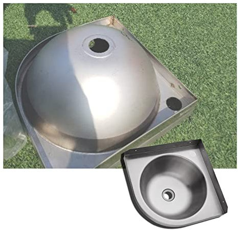 Kitchen Sink Sink Stainless Steel Washbasin, Corner Sink, Wall-Mounted Triangular Wash Basin with Drain and Drain, Space-Saving for Bathrooms, Kitchens, Hotels