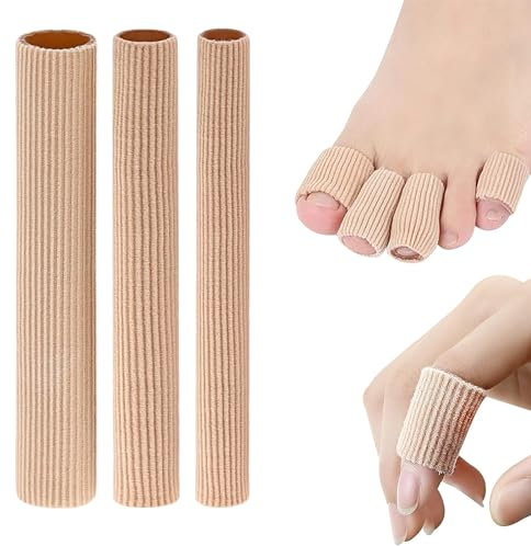 FEXPDL Toe Protectors for Women 3 Pieces Tubes Sleeves Toe Protectors for Hammer Toes, Corns, Calluses, Blisters Comfortable Toe Cushions for Ultimate Protection Toe Protectors Toe Caps (S,M,L)