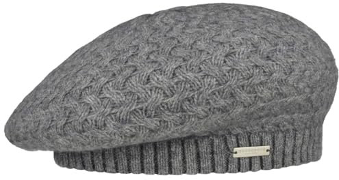 Seeberger Yakina Merino Strickbaske Baske Merinobaske Wollbaske Damenbaske Damen - mit Futter, Futter Winter Herbst-Winter - One Size grau
