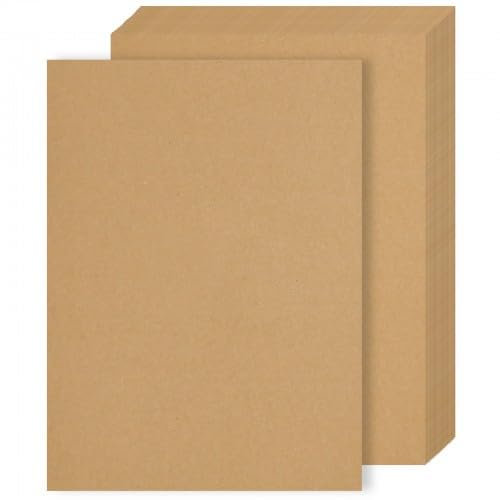 Chstarina 50 Blätter Kraftpapier, A4 Brauner Karton, 260 g/m² Dickes Braun Papier, Natürliches Papier, Extra Dicke Pappe, Perfekt zum Bemalen, Bedrucken, Basteln, DIY Karten
