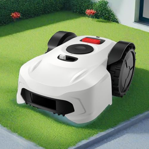 Naturalpowev Robot tagliaerba, Programmazione/Controllo App, Robot Rasaerba RTK+Vision, evitamento Ostacoli, Pianificazione Percorso, Taglia Fino a 1000㎡, Basso Rumore (60 dBA) e sensore Pioggia
