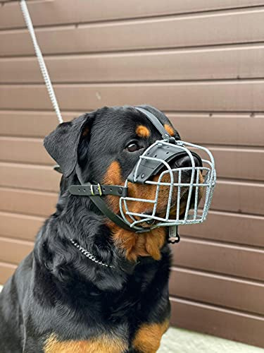 L&J Pets Uk Metall Maulkorb für Amerikanisch Bulldogge & ähnliche große Hunde – Sicher, Bequem & Verstellbar (R4, Silber/Gefleckt)