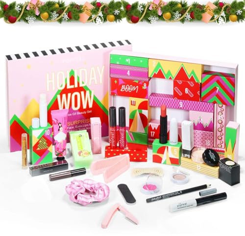 Make-up-Adventskalender 2024, Weihnachts-Adventskalender 2024 für Teenager-Mädchen, Weihnachtsgeschenkbox-Kalender, Gesichtsbehandlungsset für Frauen (A)