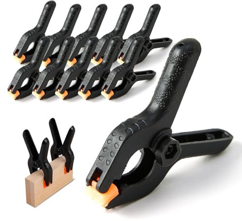 Leistungsstarke Federklemmen Klemmzwingen, 20 Stücke Kunststoff Halteklammern, Zwingen für Ateliers, Kunst, Handwerk, Holzwerkstatt, Fotografie (Schwarz)