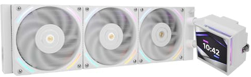 Thermalright Hyper Vision 360 UB ARGB White CPU AIO Kühler,Magnetischer Panel-IPS LCD Bildschirm mit 480x480 Auflösung,für AM4/AM5;Intel LGA1851/1700,3.95in Bildschirm Hochleistungspumpe