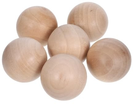 WEKADRIN 6 Stück Runde Holzkugelverschlüsse für Glasbehälter und Dekanter 30mm mit Dichtwirkung Langlebig für Küchenspeicher und Gewürzaufbewahrung