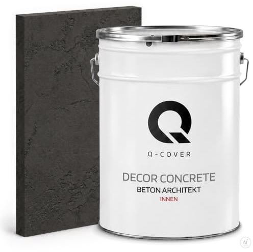 Q-COVER Intonaco effetto cemento architettonico Carbone — interni