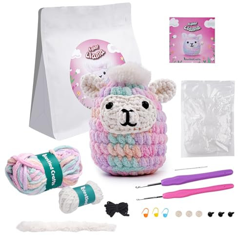 LetCart Anfänger Lama Häkelset, komplettes Amigurumi Starter Set mit Schritt-für-Schritt-Video-Tutorials, Geschenke für neue Häkler