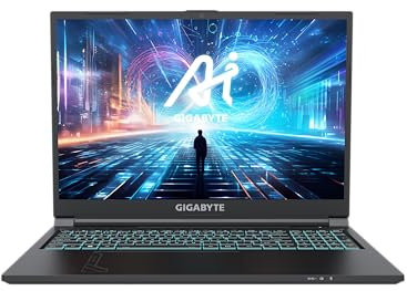 GIGABYTE Portátil Gaming G6 KF - 16,0 Pulgadas, 165Hz FHD, Intel Core i7-13700H, RTX 4060 GPU, 16GB DDR5 4800MHz, 512G SSD, FreeDOS, G6 KF-73ES893KD