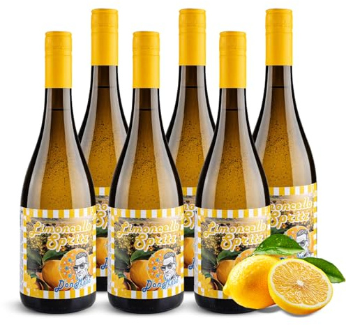 Don Melo Limoncello Spritz – 6 x 750ml trinkfertiger Cocktail 10% vol. – auf Basis von original Limoncello della Nonna & prickelndem Secco – mit Kohlensäure, ohne Zusatzstoffe