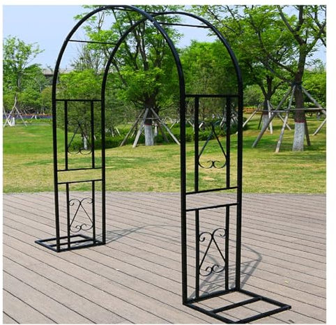 Genérico Pesado Arco De Jardín Soporte Rosales Y Plantas Trepadoras,Metal Enrejado, Exterior Arco para Rosas,Pérgola con Base, Decoración De Patio,césped,Negro,Blanco,Marrón,Verde(Black,340x230x40cm)