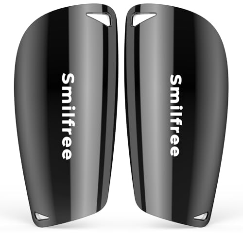 Smilfree Schienbeinschoner Kinder Fußball: Bequeme Schienbeinschoner für Jungen und Mädchen - Fußballkleidung (Schwarz, S)