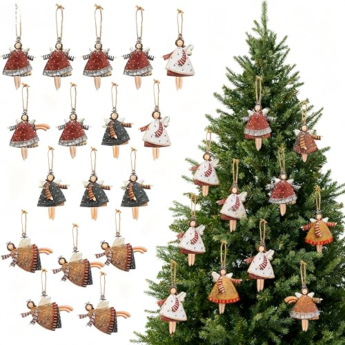 Nolace 20 Pezzi Angeli Decorazioni Natalizie 8 * 6 CM Angeli Natalizi 4 Stili Angeli Angioletti Natale Decorazioni per l Albero di Natale Calendario dell Avvento Riempi con Portafortuna di Capodanno