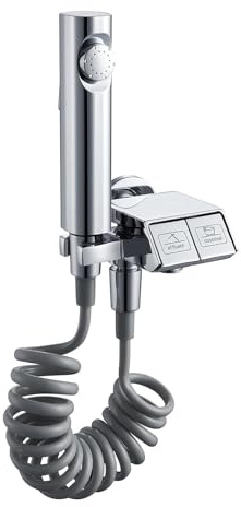 SWHC Pulvérisateur de Bidet Portable, Kit Douchette WC Suspendu avec Support Mural et Tuyau de Douche Télescopique Flexible de 150 cm, Pulvérisateur de Toilette pour Nettoyage des Couches