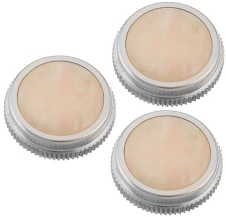 Trompetenknopfbasis mit Muscheleinlage und Schnappverschluss, 3 Stück | Metall und Shell Ausführung, Beige, für Trompete und Tuba, Raffinierte Elegante Ersatzbasen