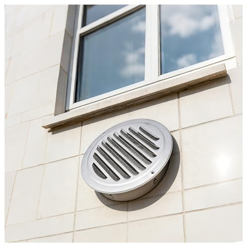 Heavy Duty Air Vents Cover 304 Stainless Steel, Round Louvered Grille Covers Vent with Built-in Screen Mesh, Flat Ducting Air Vent Hood for Ceiling or Wall 3.0 5.7 7.4 11.6 1.8 5.7 inch(11.6inch)