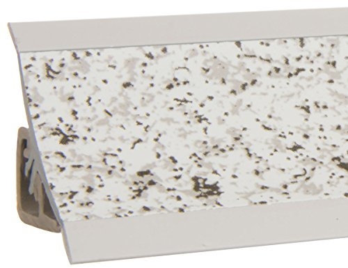 HOLZBRINK Profil d’étanchéité pour plan de travail, joint cuisine, profil décoratif, plinthe cuisine, Matériel PVC, couleur : Granit Clair 23x23mm 2,5 m