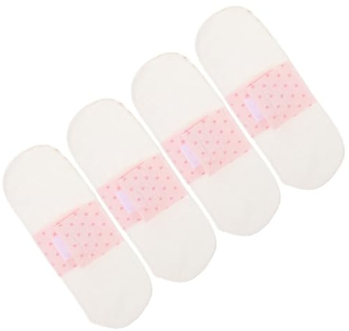 HAKIDZEL Wiederverwendbare mit Schutz vor Auslaufen aus Baumwolle Menstruations Stoffeinlagen Periodeneinlagen Waschbare Binden Weiche Atmungsaktive 4 Stück für Menstruation und Wochenbett