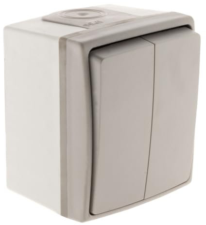 Zenitech Interrupteur va et Vient Double étanche IP55 - Gris - Orok