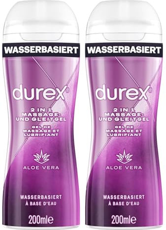 Durex Play 2in1 Massage & Gleitgel - Aloe Vera - 2er Pack (2 x 200ml)